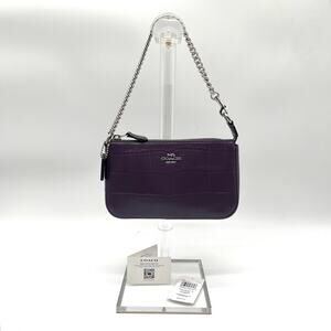 COACH NWT Nolita 19 Crocodile Embossed Leather Purple Shoulder Bag, SOLD OUT